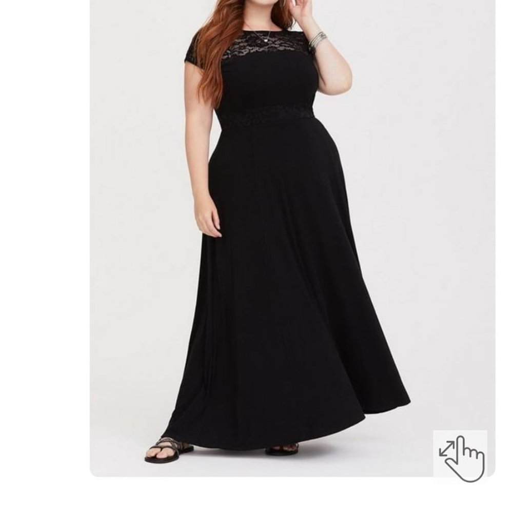 Black Illusion Jersey Maxi Dress size 0X (used)